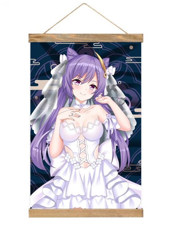 Tap Wall Scroll Hanger Rod Genshin Impact Keqing Anime Dakimakura 40x60cm(23.6x15.7in)