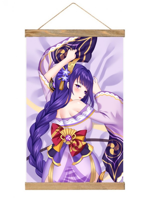 Clearance Wall Scroll Hanger Raiden Shogun Baal Genshin Impact 40x60cm(23.6x15.7in)