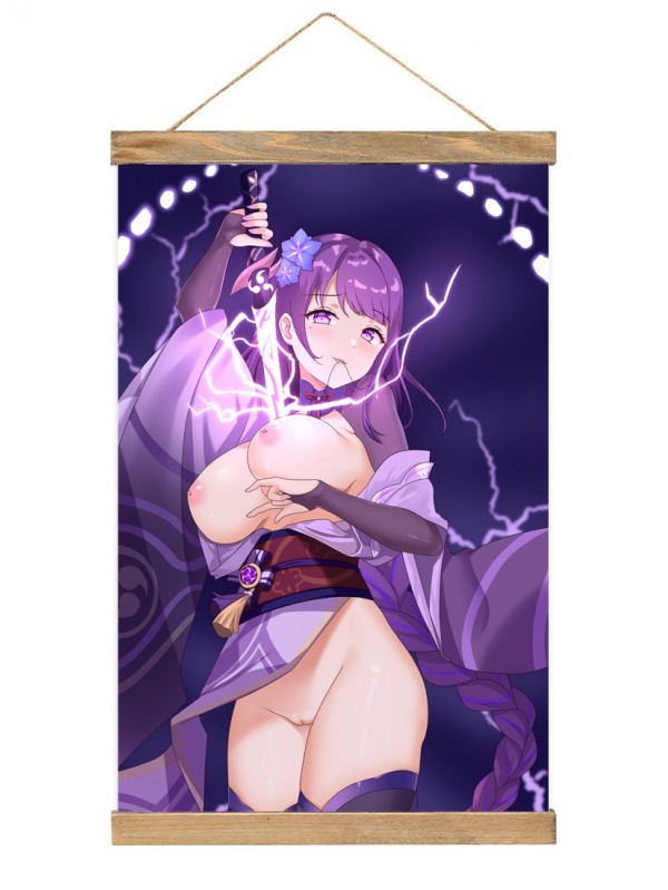 Custom Wall Scroll Poster Anime Genshin Impact Raiden Shogun Baal 40x60cm(23.6x15.7in)