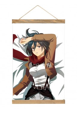 Feature Wall Scroll Poster Attack On Titan Armin Arlert Mikasa Ackerman 40x60cm(23.6x15.7in)