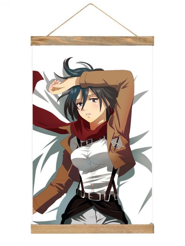 Feature Wall Scroll Poster Attack On Titan Armin Arlert Mikasa Ackerman 40x60cm(23.6x15.7in)