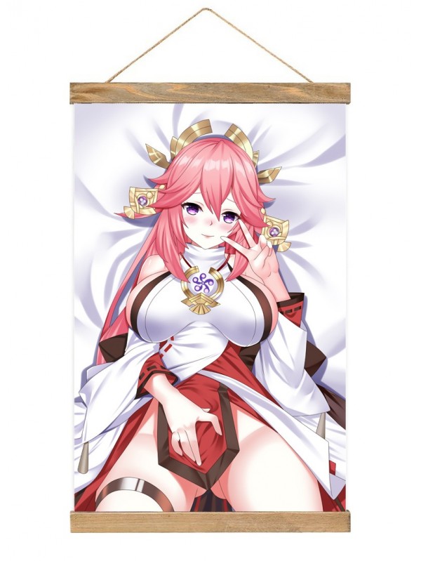 Premium Wall Scroll Poster Anime Genshin Impact Yae Miko 40x60cm(23.6x15.7in)
