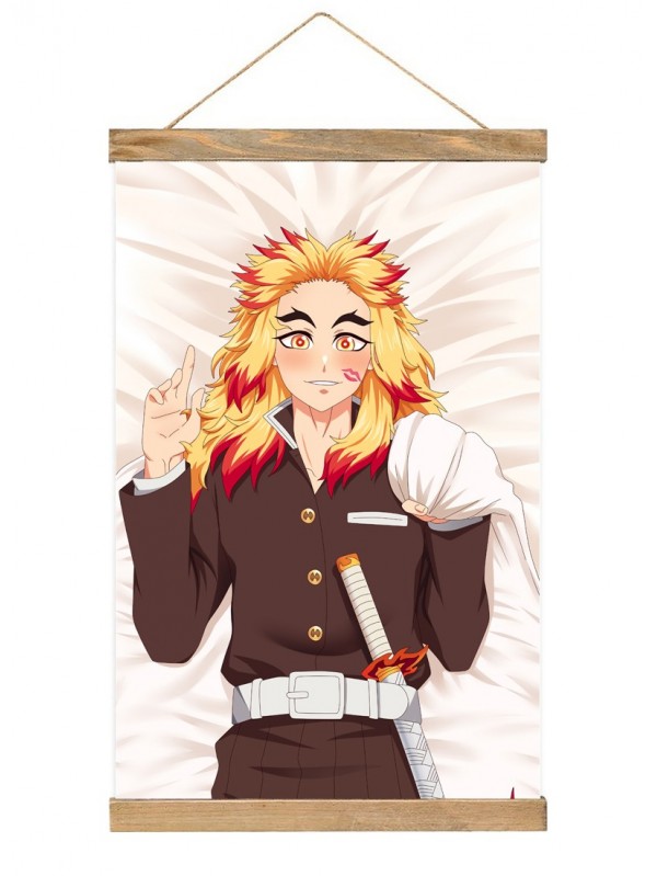 Custom Anime Wall Scroll Poster Demon Slayer Kimetsu No Yaiba Rengoku Kyoujurou 40x60cm(23.6x15.7in)