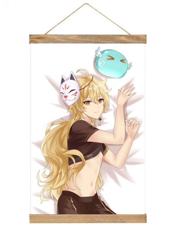 Soft Wall Scroll Hanger Rod Genshin Impact Aether 40x60cm(23.6x15.7in)