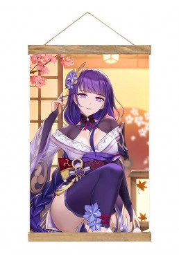 Shopping Wall Scroll Hanger Genshin Impact Raiden Shogun Baal 40x60cm(23.6x15.7in)
