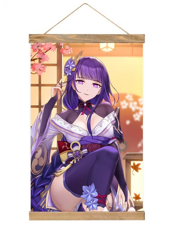 Shopping Wall Scroll Hanger Genshin Impact Raiden Shogun Baal 40x60cm(23.6x15.7in)